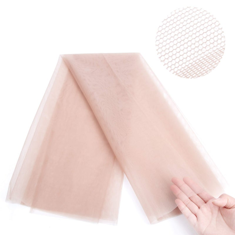 gexworldwide GEX Swiss Lace Net for Making Lace Wig Closure Caps Toupee, Foundation Wig Accessories- 1/4 Yard (18"x20"), Light Brown Color - Image 2